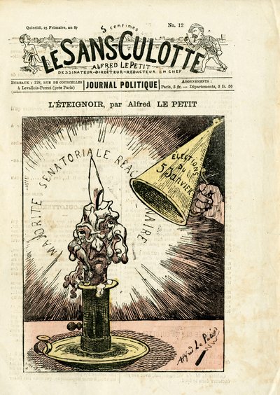 Copertina di Le Sans-Panlotte, numero 12, Satirico a colori da Alfred Le Petit