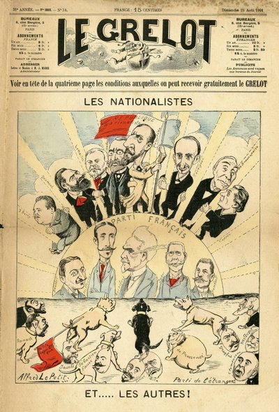 Illustrazione di Alfred Le Pepetit (1841-1909) per la copertina di Le Grelot da Alfred Le Petit
