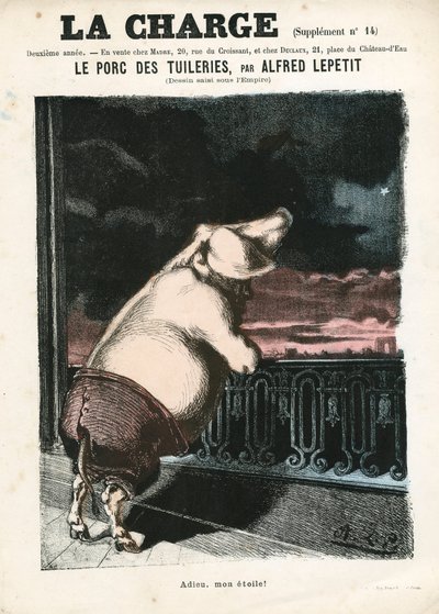 La Charge (1870), numero 15, satirico a colori da Alfred Le Petit