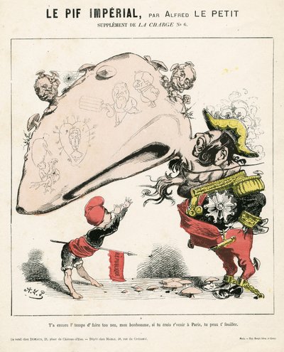 La Charge (1870), numero 6, satirico a colori da Alfred Le Petit