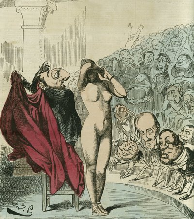 La nuova Frine, secondo un dipinto di Gerome, Frine sarebbe la Repubblica svelata. in "L