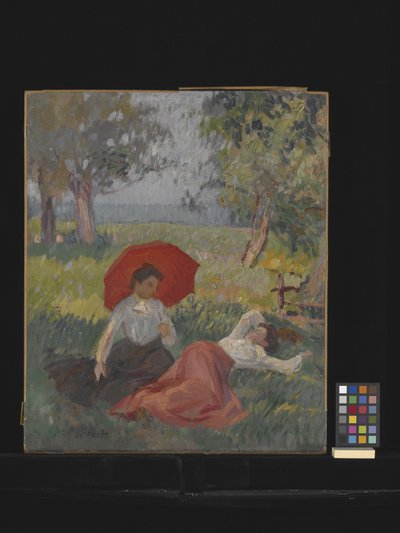 Due donne che riposano in un paesaggio da Alfred Le Petit