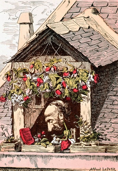Caricatura dello scrittore Jules Simon (1814-1896), autore di "l