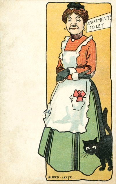 Padrona di casa e il suo gatto da Alfred Leete