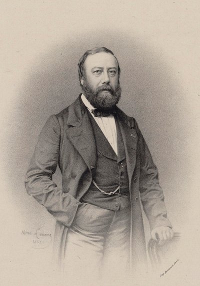 Ritratto del compositore e chansonnier Gustave Nadaud da Alfred Lemoine