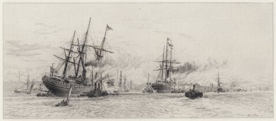 Navigazione sul Mersey da Alfred Louis Brunet Debaines