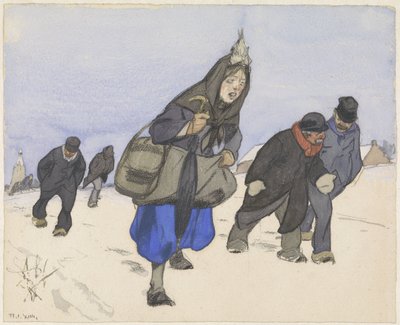 Rifugiati di guerra nella neve da Alfred Ost
