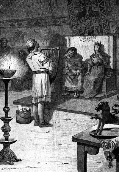 Il menestrello Blondel, inizio XX secolo (illustrazione) da Alfred Paul Marie (after) Richemont