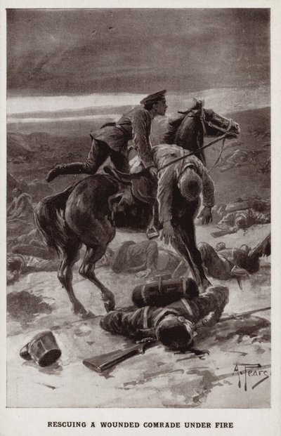 Salvataggio di un compagno ferito sotto il fuoco, Prima Guerra Mondiale da Alfred Pearse