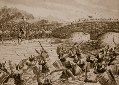 La battaglia di Maldon, 991, illustrazione da 