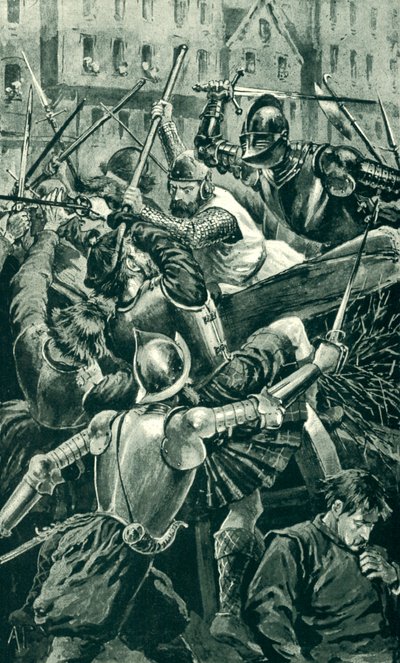 Il conte di Angus e i suoi lancieri attaccati da Sir Patrick Hamilton da Alfred Pearse