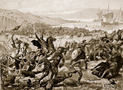 La grande battaglia di Brunanburh, 937, illustrazione da 