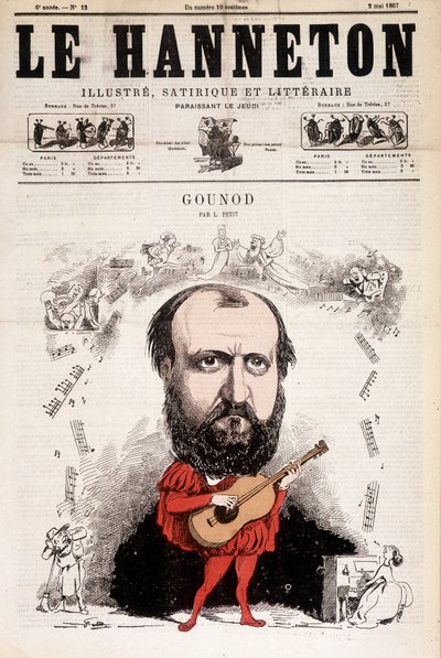 Il maggio 1867 chabiner. Caricatura di Charles Gounod (1818 - 1893), compositore francese da Alfred Petit