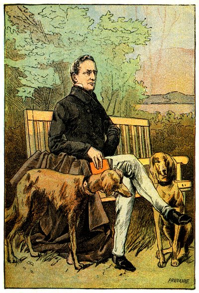 Il poeta Alphonse de Lamartine con i suoi cani da Alfred Prunaire