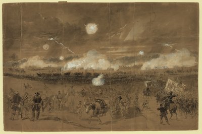 Il Corpo di Couch forma la linea di battaglia nei campi di Chancellorsville per coprire la ritirata dell