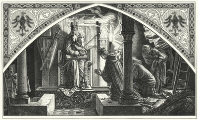 Ottone III alla tomba di Carlo Magno da Alfred Rethel