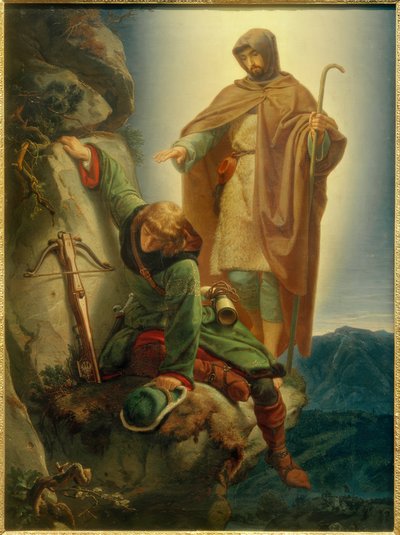 Angelo custode salva Massimiliano nella parete di San Martino da Alfred Rethel