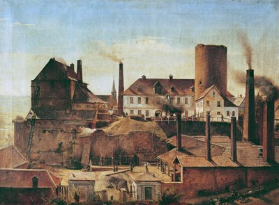 La Fabbrica Harkort a Burg Wetter, c.1834 da Alfred Rethel