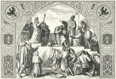 Il battesimo del capo sassone Widukind, 785 da Alfred Rethel