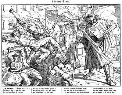 Totentanz 1848: La morte guida i cittadini rivoluzionari da Alfred Rethel