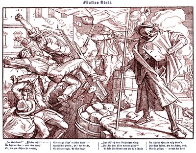 Totentanz 1848: La morte guida i cittadini rivoluzionari da Alfred Rethel
