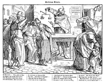 Totentanz 1848: La morte dimostra che tutti gli uomini sono uguali da Alfred Rethel