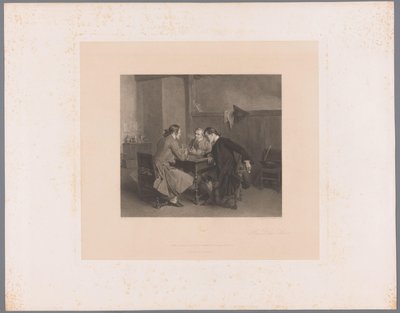 Interno con tre uomini che fumano a un tavolo (serie: Les Bons Amis) da Alfred Revel