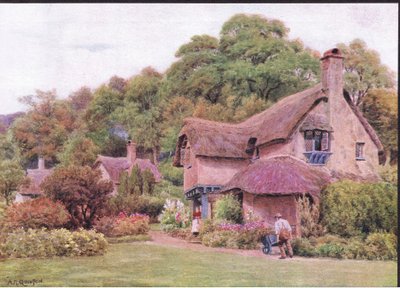 Case di carità, Selworthy Green, Somerset, da The Cottages and the Village Life of Rural England pubblicato da Dent & Sons Limited da Alfred Robert Quinton