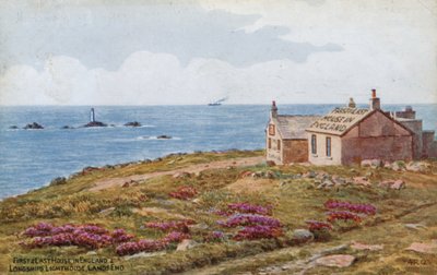 Prima e ultima casa in Inghilterra e faro di Longships, Lands End da Alfred Robert Quinton