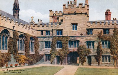 Torre della Porta, Primo Cortile, Jesus College, Oxford da Alfred Robert Quinton