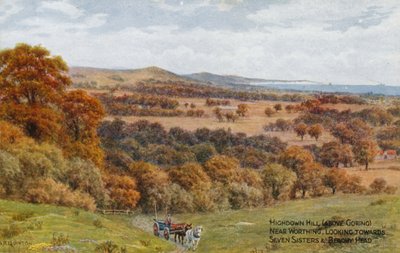 Highdown Hill (sopra Goring), vicino a Worthing, guardando verso Seven Sisters e Beachy Head da Alfred Robert Quinton