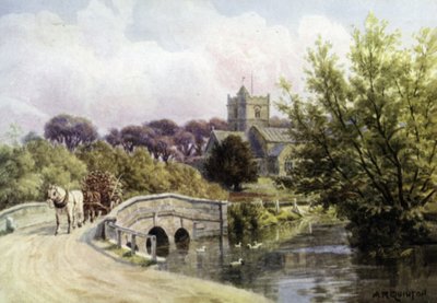 Il ponte, Coombe Bissett, vicino a Salisbury da Alfred Robert Quinton
