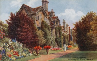 I cottage, Worcester College, Oxford (litografia a colori) da Alfred Robert Quinton