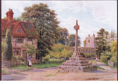 The Cross, East Hagbourne, Berkshire, da The Cottages and the Village Life of Rural England pubblicato da Dent & Sons Limited, 1912 da Alfred Robert Quinton
