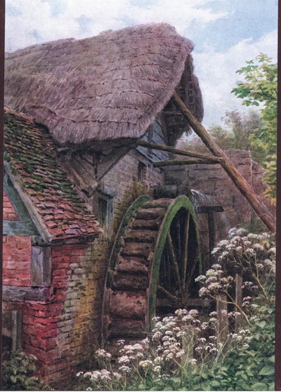 La ruota del mulino, Elmley Castle, Worcester, da The Cottages and the Village Life of Rural England pubblicato da Dent & Sons Limited da Alfred Robert Quinton