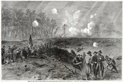 Lotta per il saliente, vicino a Spottsylvania, Virginia. 12 maggio 1864, da Harpers Weekly, pub. 1864 da Alfred Rudolph Waud