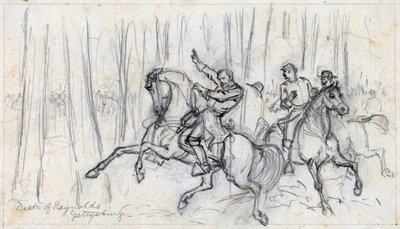 Morte di Reynolds a Gettysburg 1863 (disegno) da Alfred Rudolph Waud