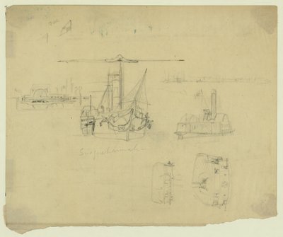 Cinque vedute del Susquehannah e del Ceres da Alfred Rudolph Waud