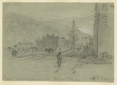 Quartier generale del Gen. Stevenson a Harpers Ferry da Alfred Rudolph Waud