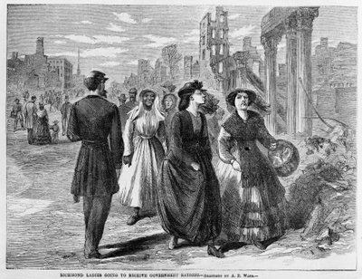 Le signore di Richmond vanno a ricevere le razioni del governo, pubblicato nel 1865 da Alfred Rudolph Waud