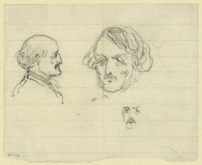 Tre ritratti busto, incluso Benjamin Butler da Alfred Rudolph Waud