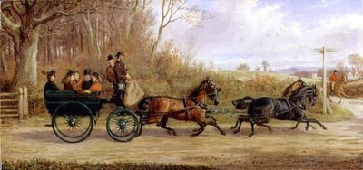Una carrozza e quattro cavalli che vanno a un incontro da Alfred Sheldon Williams