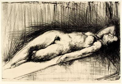Modello femminile sdraiato da Alfred Simonsen
