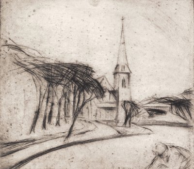Strada con chiesa da Alfred Simonsen
