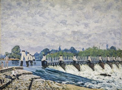 Molesey Weir, Hampton Court da Alfred Sisley