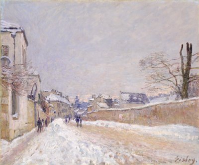 Rue Eugène Moussoir a Moret: Inverno da Alfred Sisley