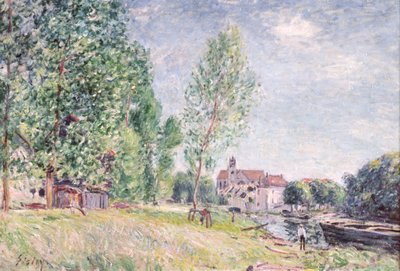 Il cantiere del costruttore a Matrat, Moret-sur-Loing da Alfred Sisley