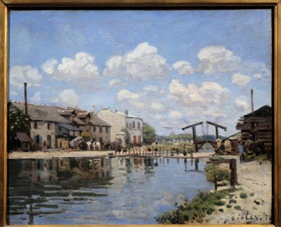 Il Canal Saint Martin a Parigi nel 1872. Vista della chiusa. Dipinto di Alfred Sisley (1839-1899) 1872 da Alfred Sisley
