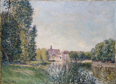 Il Loing e la chiesa a Moret, 1886 da Alfred Sisley