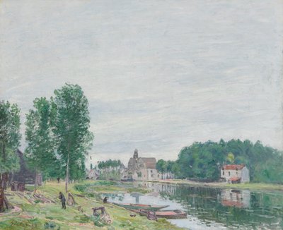 Il Cantiere Navale Matrat, Moret-Sur-Loing, Tempo Piovoso da Alfred Sisley